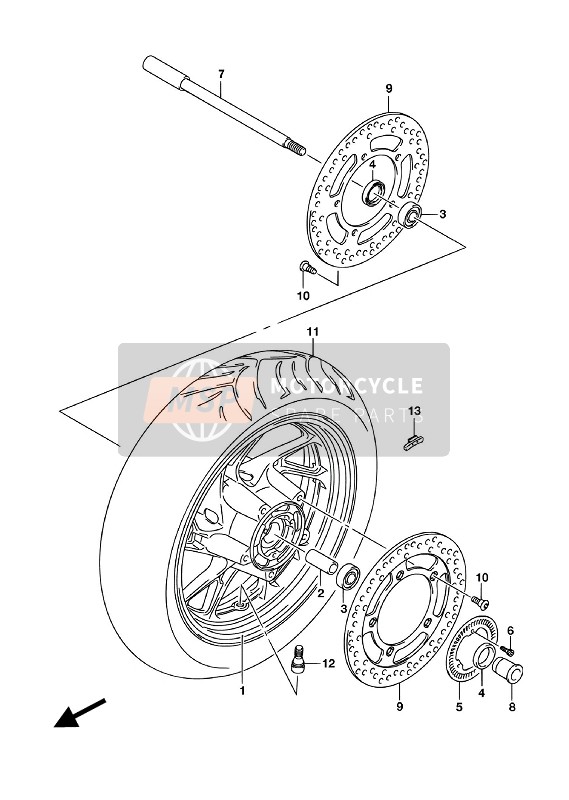 5511019K01, Tire, Front (120/70-15M/C 56S), Suzuki, 0